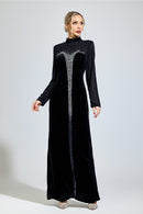 Sovqen Black Velvet Maxi Dress