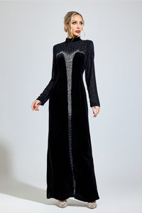 Sovqen Black Velvet Maxi Dress