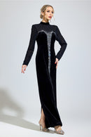 Sovqen Black Velvet Maxi Dress