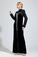Sovqen Black Velvet Maxi Dress