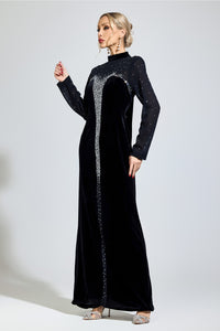 Sovqen Black Velvet Maxi Dress