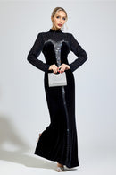 Sovqen Black Velvet Maxi Dress