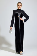 Sovqen Black Velvet Maxi Dress