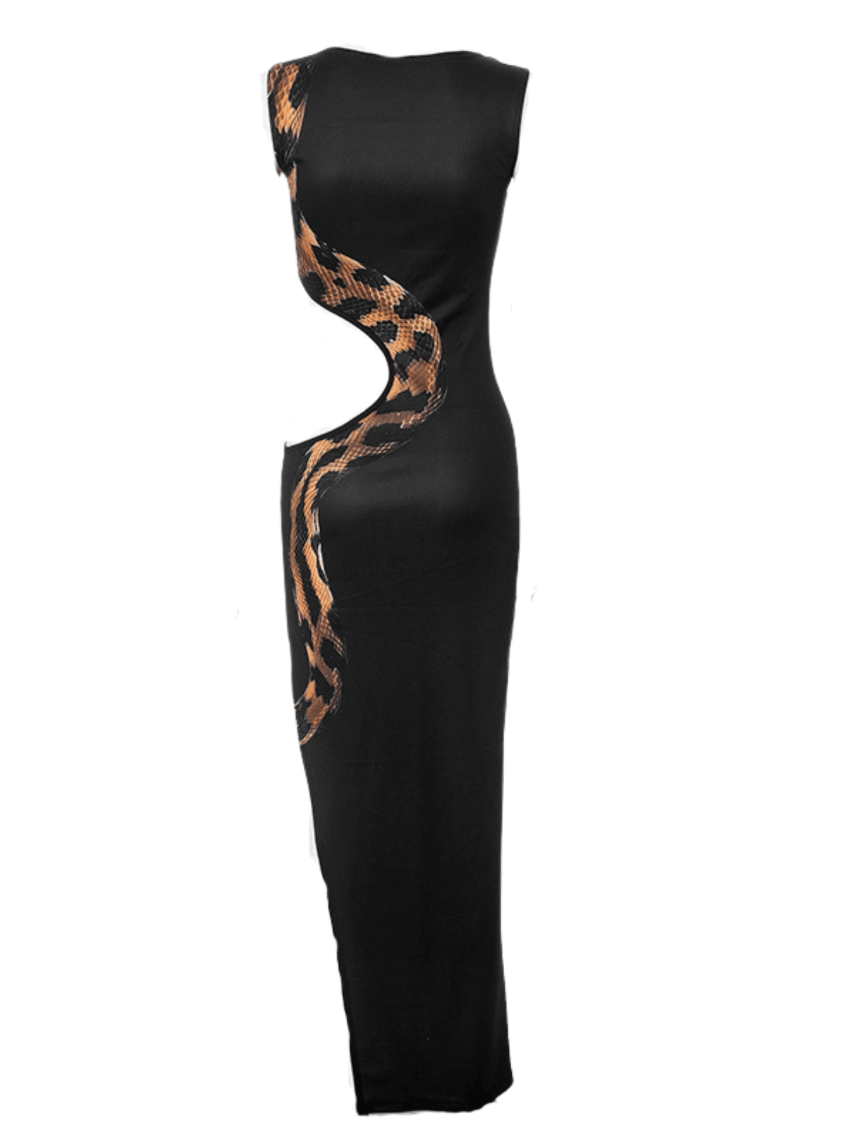 Dualyte Snake Printed Cutout Maxi Dress
