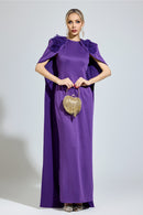 Orvexal Purple Cape Formal Dress