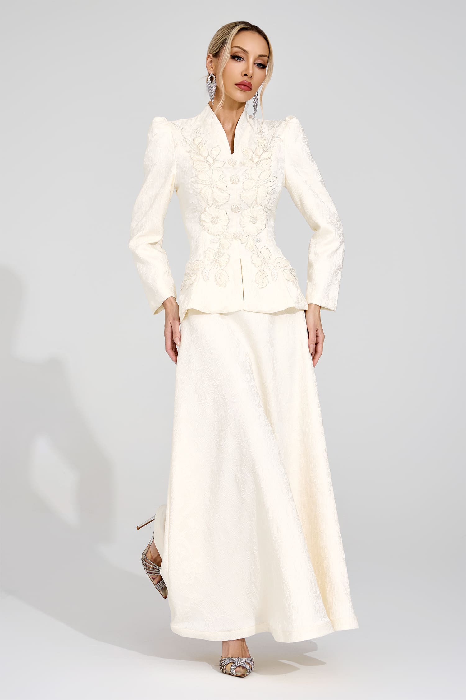 Jarevix Apricot Embroidered Set