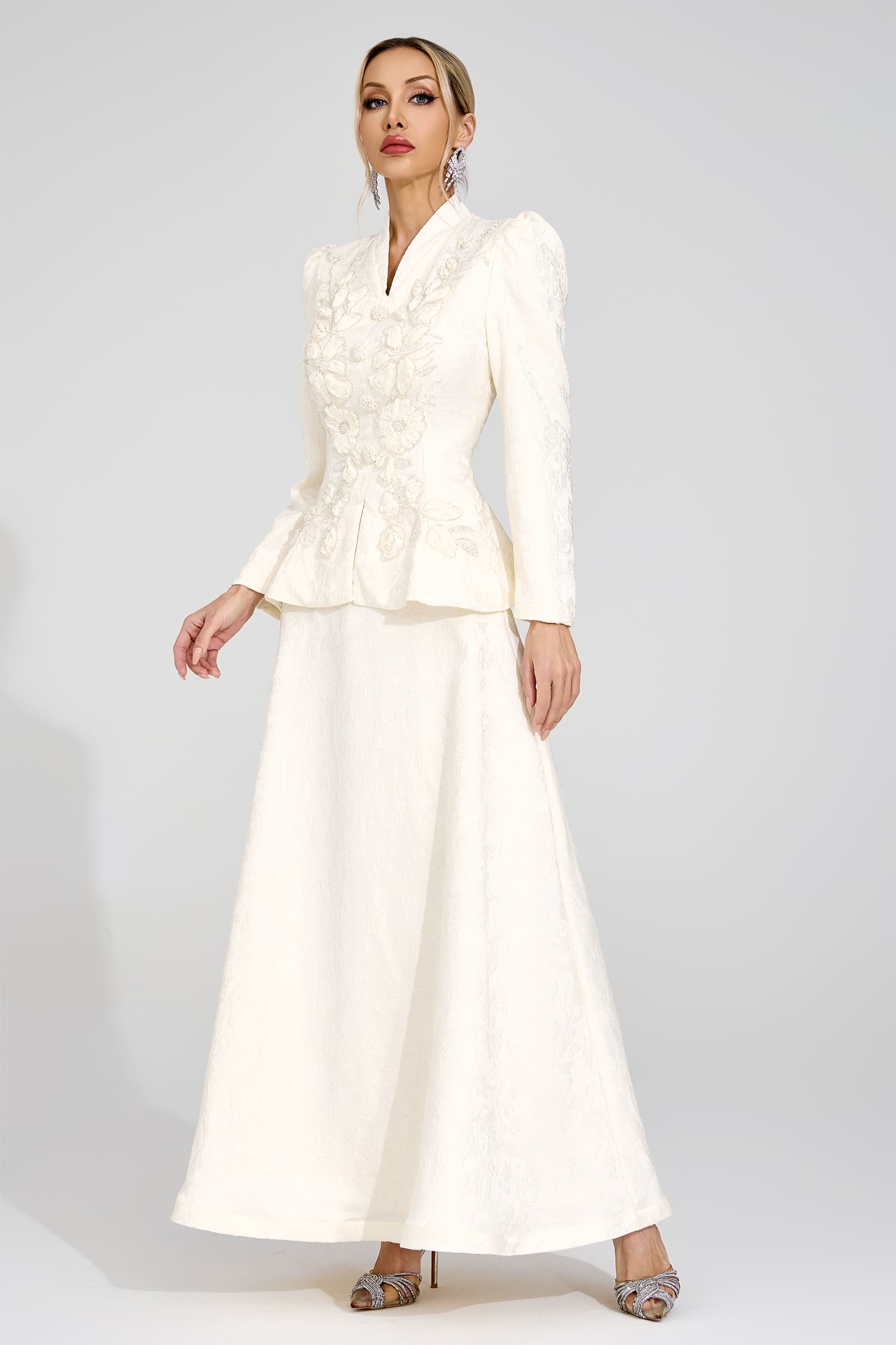 Jarevix Apricot Embroidered Set