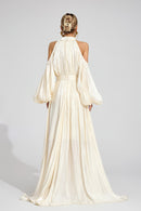 Praelor White Halter Maxi Dress