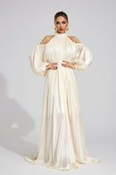 Praelor White Halter Maxi Dress