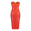 Royce Sequin Cutout Strapless Midi Dress