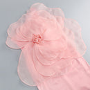 Zayne Mesh Flower One Shoulder Midi Dress In Pink