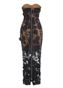 Elysion Strapless Maxi Dress In Black