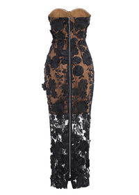 Elysion Strapless Maxi Dress In Black