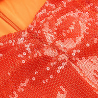 Royce Sequin Cutout Strapless Midi Dress