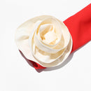 Ogaka Flower Embellished Midi Dress In Red