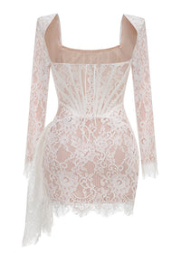 Taldrex Long Sleeve Lace Insert Corset Mini Dress In Black