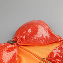 Royce Sequin Cutout Strapless Midi Dress