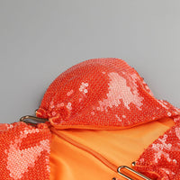 Royce Sequin Cutout Strapless Midi Dress