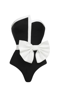 Vazada Off Shoulder Bow Tie One Piece Swimsuit