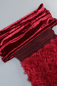 Beroe Off-shoulder Floral Embellished Midi Dress