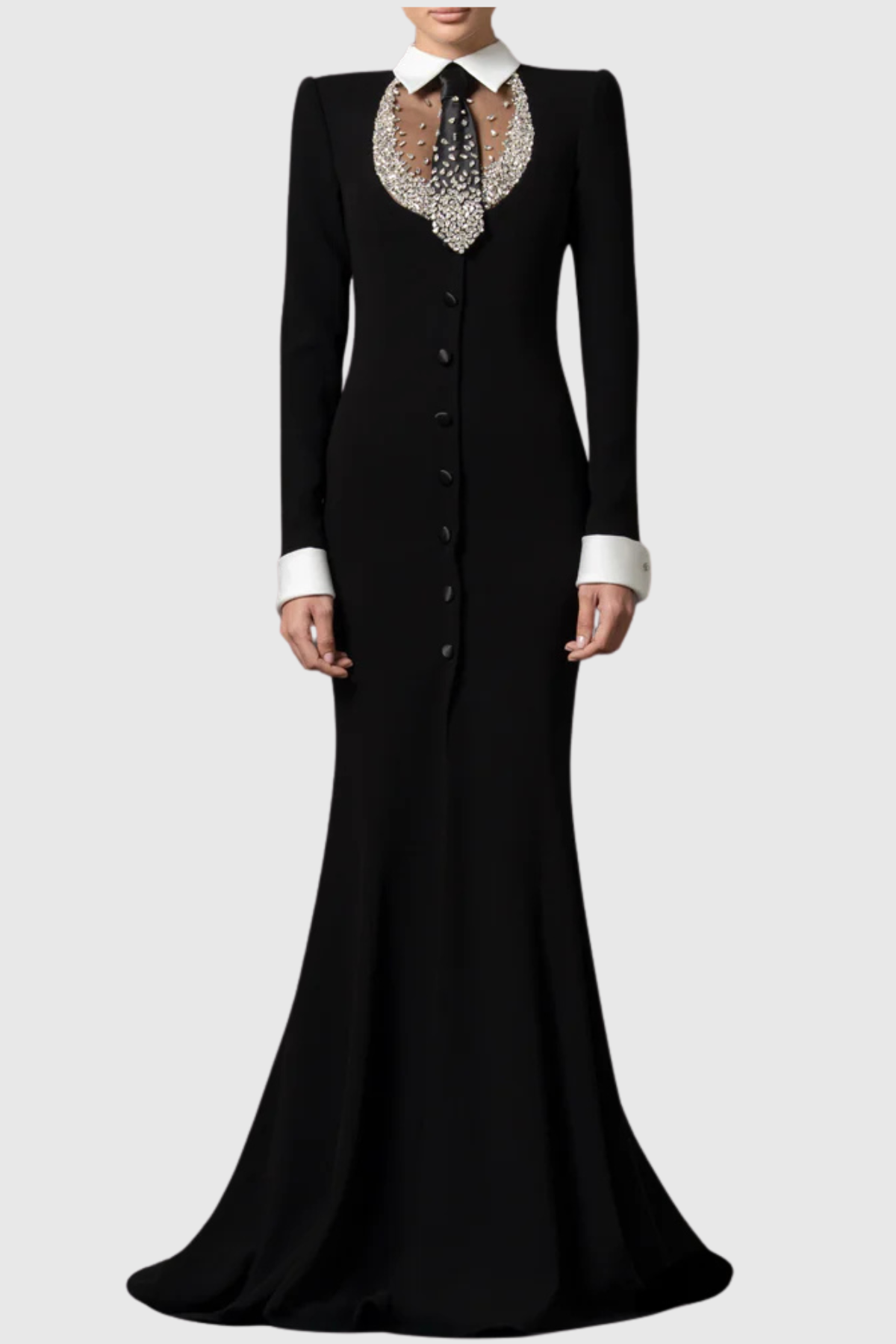 Orvandel Tie Crystal Embellished Maxi Dress