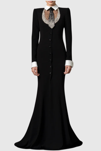 Orvandel Tie Crystal Embellished Maxi Dress