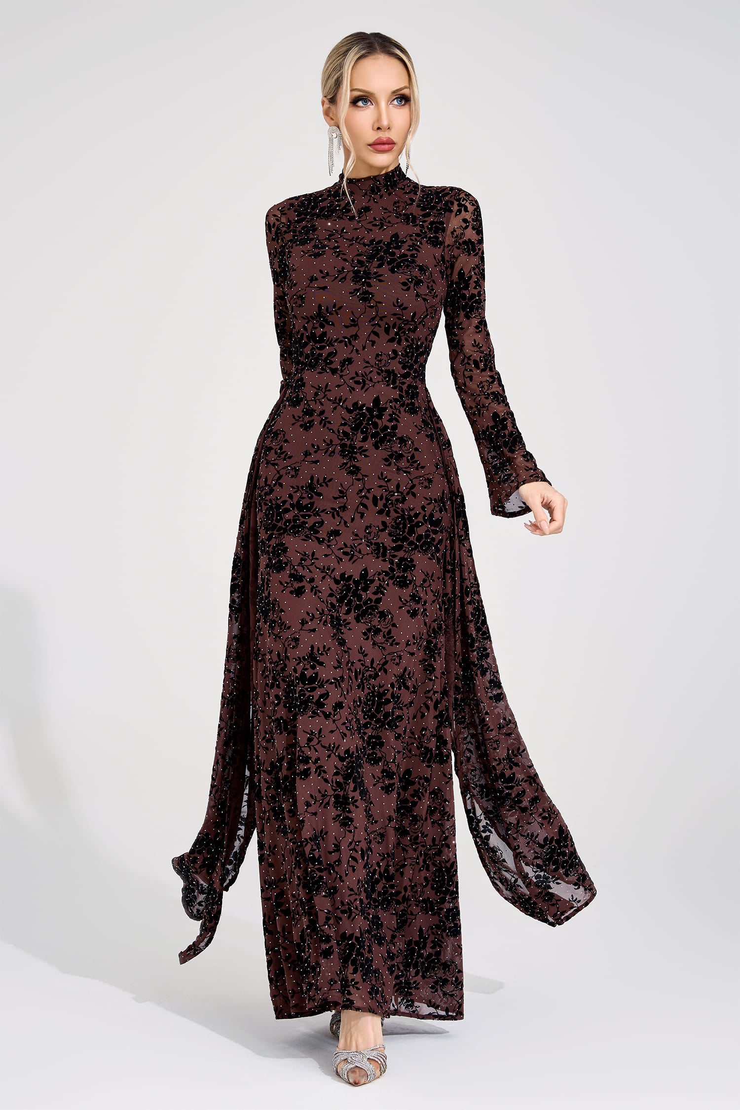 Eldricon Khaki Diamond Maxi Dress