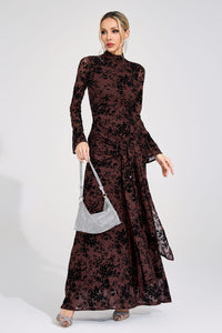 Eldricon Khaki Diamond Maxi Dress