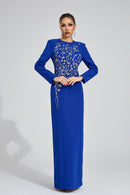 Owain Blue Diamond Maxi Dress