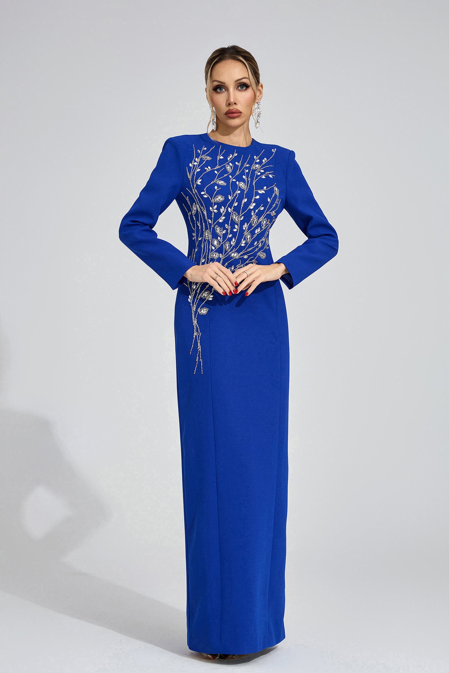 Owain Blue Diamond Maxi Dress