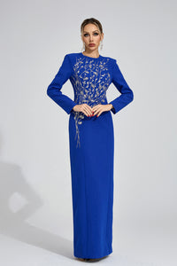 Owain Blue Diamond Maxi Dress