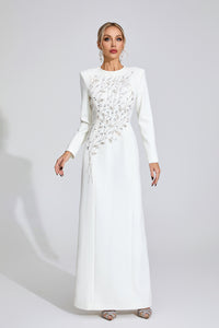 Owain Diamond Maxi Dress In White