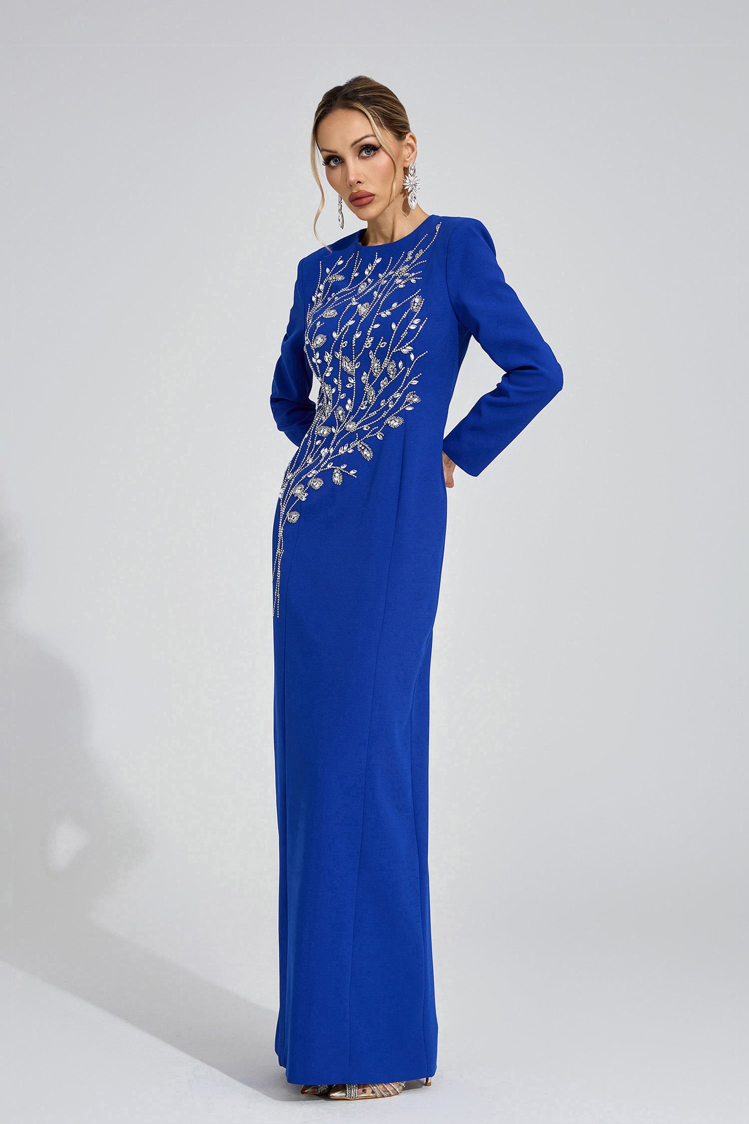 Owain Blue Diamond Maxi Dress