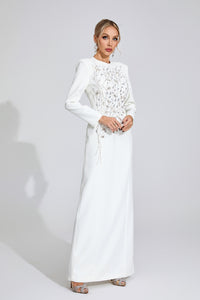 Owain Diamond Maxi Dress In White