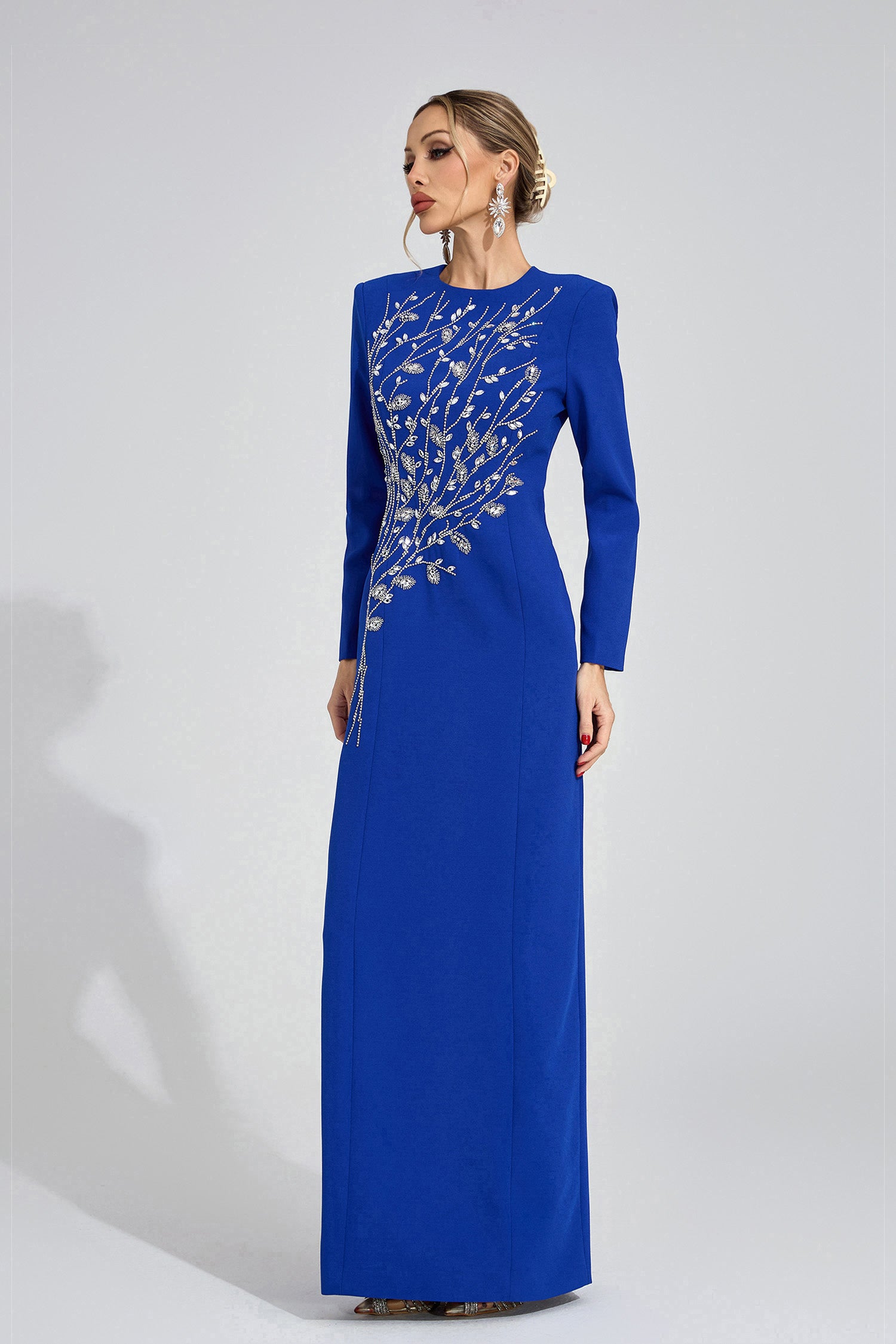 Owain Blue Diamond Maxi Dress