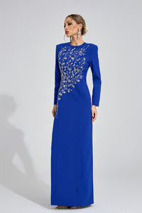 Owain Blue Diamond Maxi Dress
