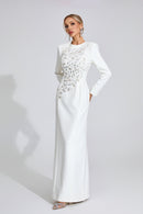 Owain Diamond Maxi Dress In White