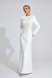 Owain Diamond Maxi Dress In White