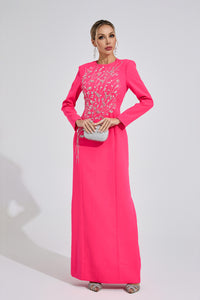 Owain Diamond Maxi Dress In Red