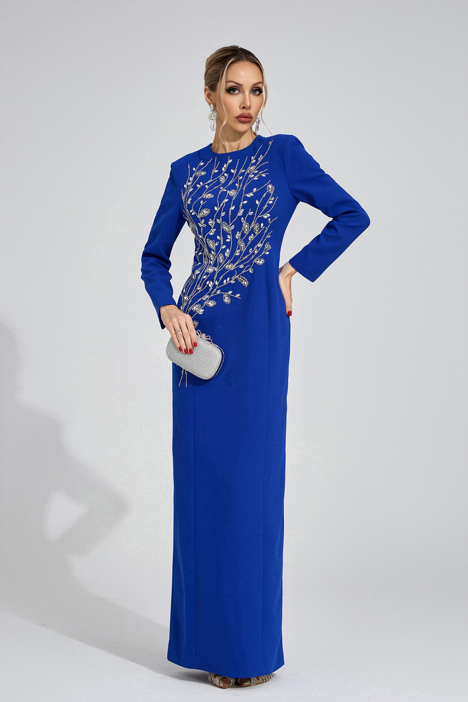 Owain Blue Diamond Maxi Dress