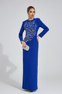 Owain Blue Diamond Maxi Dress
