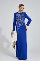 Owain Blue Diamond Maxi Dress