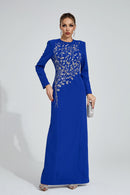 Owain Blue Diamond Maxi Dress