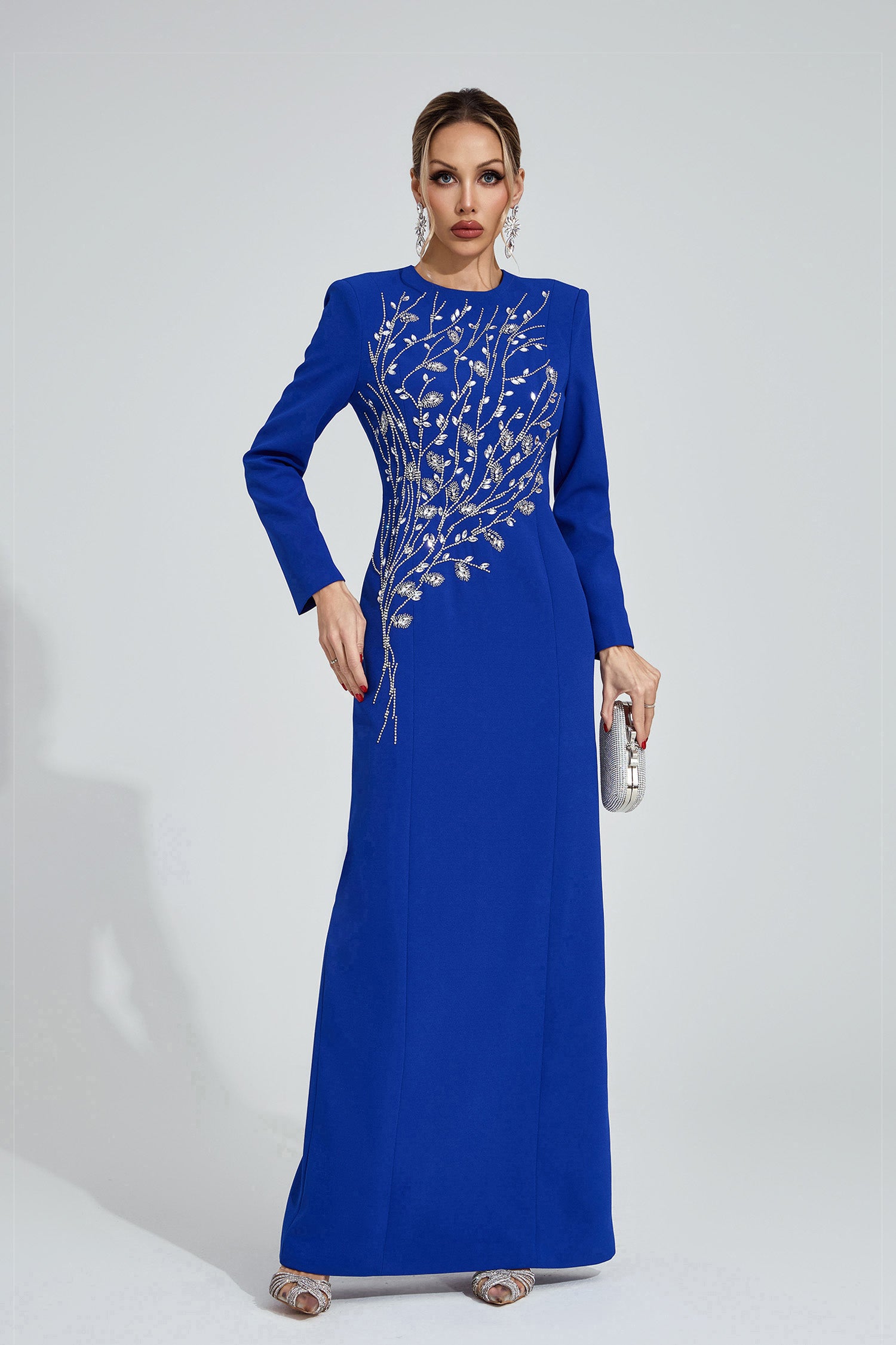 Owain Blue Diamond Maxi Dress