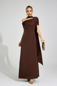 Gryvion Brown Floral Maxi Dress