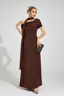 Gryvion Brown Floral Maxi Dress