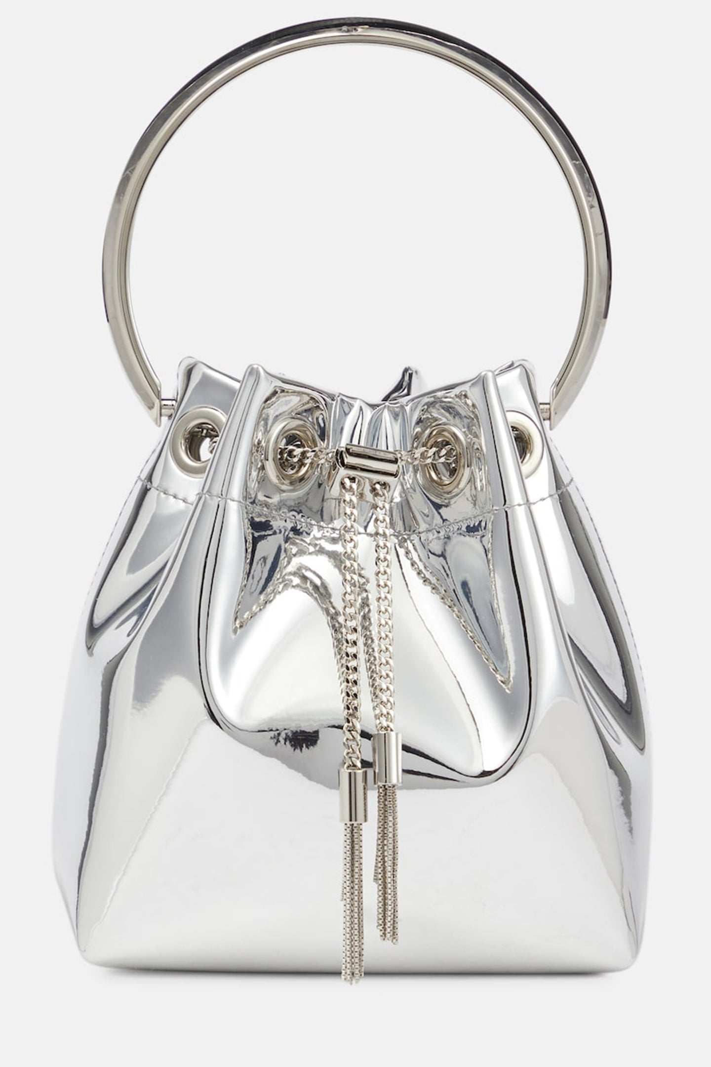 Xavion Metallic Round Handles Bucket Bag