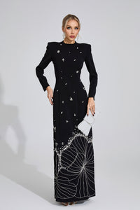 Gyrala Diamond Maxi Dress In Black
