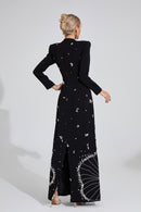 Gyrala Diamond Maxi Dress In Black
