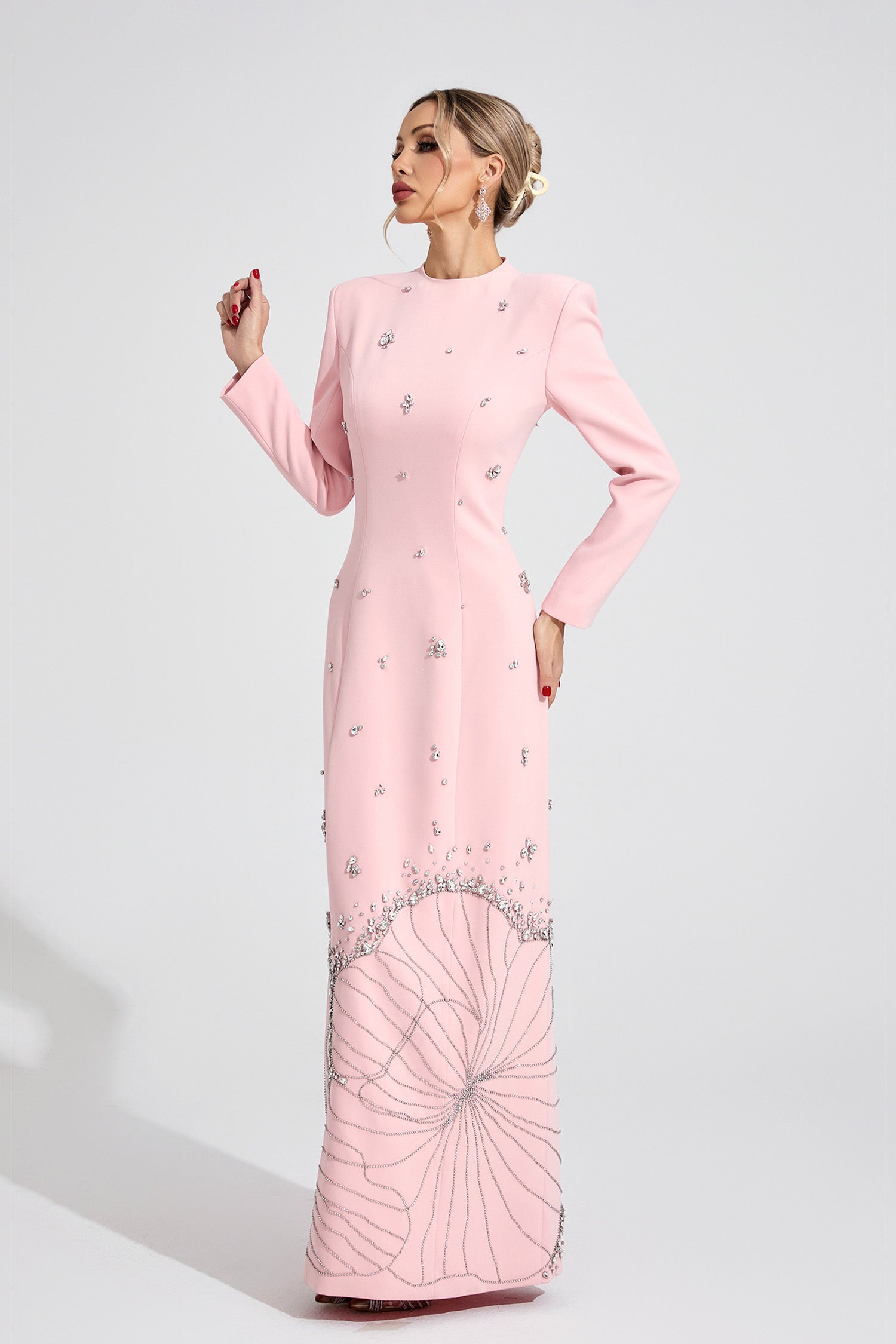 Gyrala Pink Diamond Maxi Dress